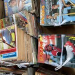 昭和期の週刊ベースボール表紙が並ぶ買取品